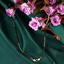 Saloni Fashion Jewellery Traditional Splendid "V" Shape Gold Plated Combo Set of 2 Black Beaded Adjustable Chain Mangalsutra For Women