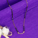 Saloni Fashion Jewellery Traditional Youthful Flower Design Gold Plated Combo Set of 2 Black Beaded Adjustable Chain Mangalsutra For Women