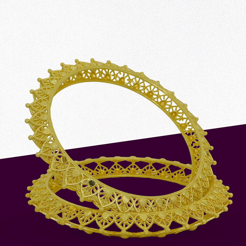 Mahavir Elegant Gold Plated Traditional Bangles Set