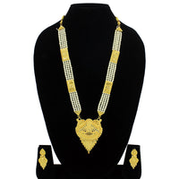 Mahavir Forming Look Gold Plated Long Necklace Set