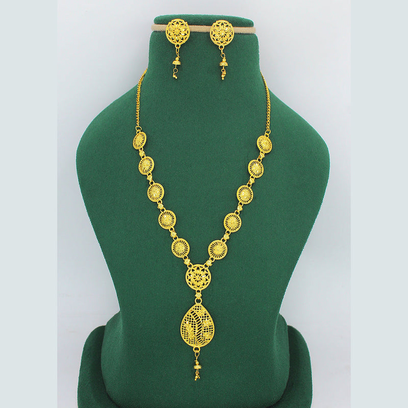 Mahavir Forming Look Gold Plated Long Necklace Set