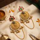 Wearhouse Fashion Elegant Pota Stone And Pearl Dangler Earrings