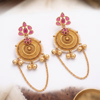Wearhouse Fashion Elegant Pota Stone And Pearl Dangler Earrings