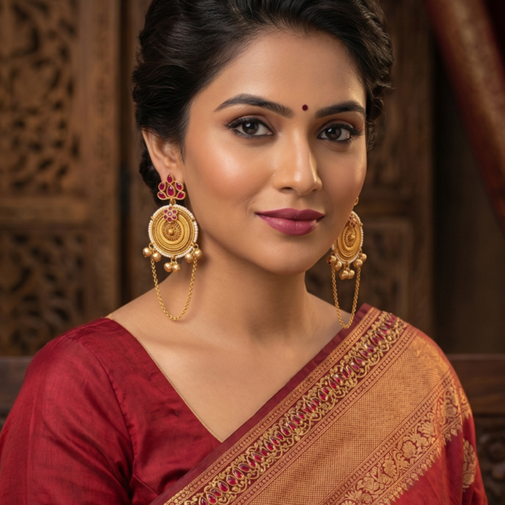 Wearhouse Fashion Elegant Pota Stone And Pearl Dangler Earrings