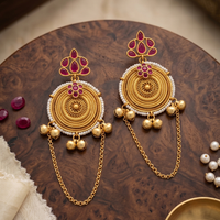 Wearhouse Fashion Elegant Pota Stone And Pearl Dangler Earrings