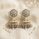 Wearhouse Fashion Classy Pota Stone And Pearl Jhumki Earrings