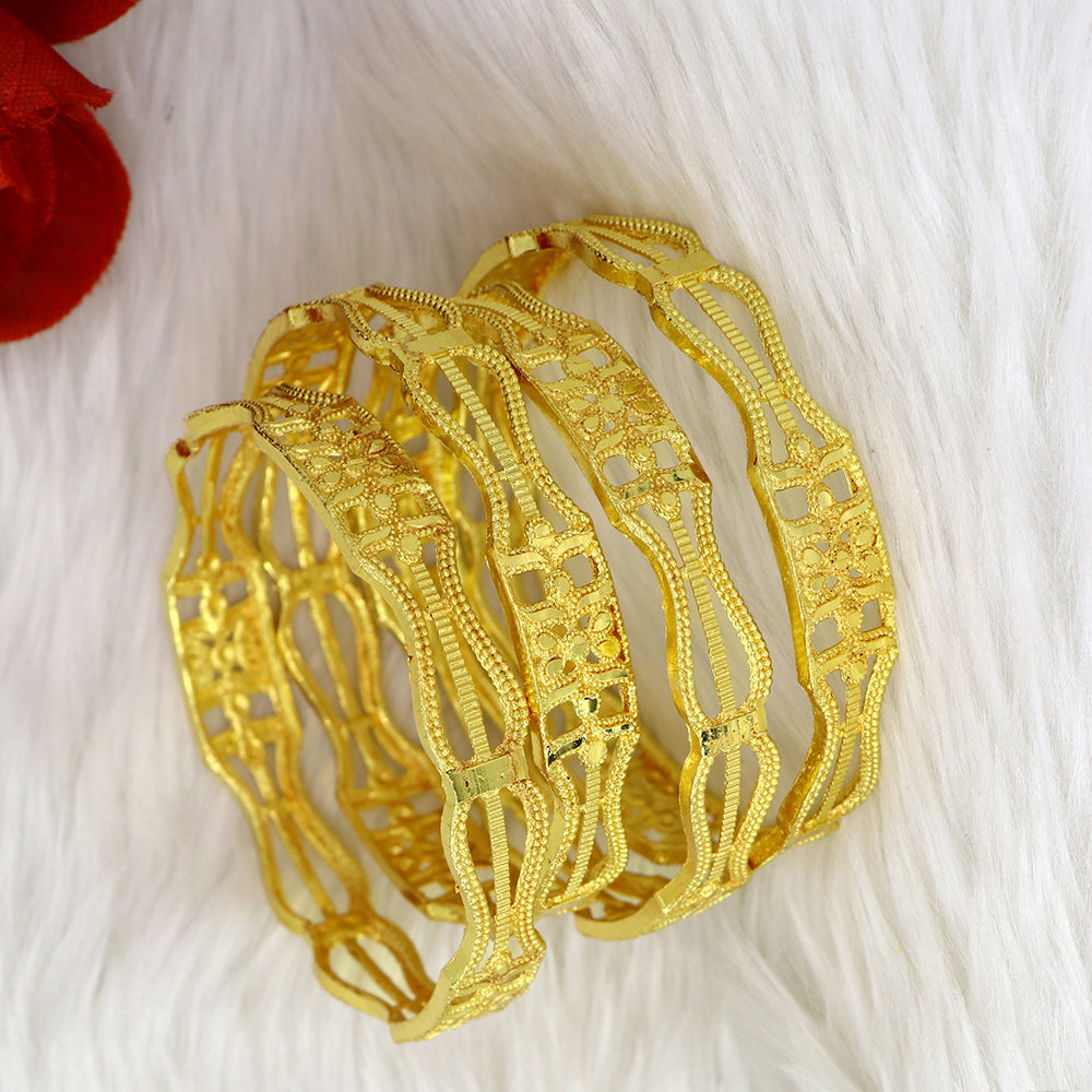 Mahavir Dye Gold Plated Designer Bangles Set  (Pack of 12)