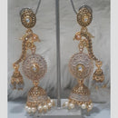 Infinity Jewels Gold Plated Crystal Stone And Meenakari Jhumki Earrings