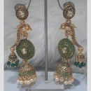 Infinity Jewels Gold Plated Crystal Stone And Meenakari Jhumki Earrings