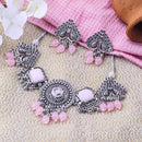 Wearhouse Fashion Oxidised Plated Crystal Stone Choker Necklace Set
