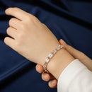 Urthn Rose Plated Crystal Stone 2 Line Bracelet