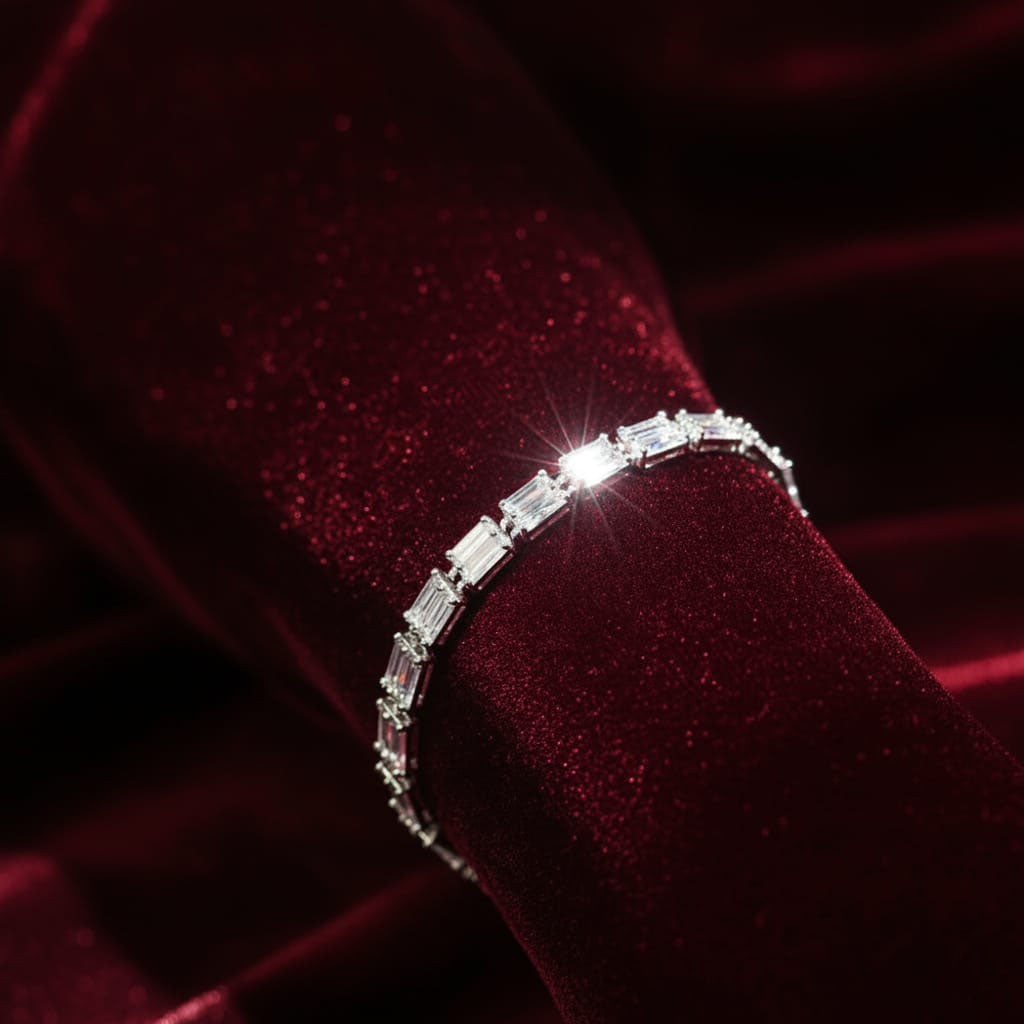 Urthn Silver Plated Crystal Stone Bracelet