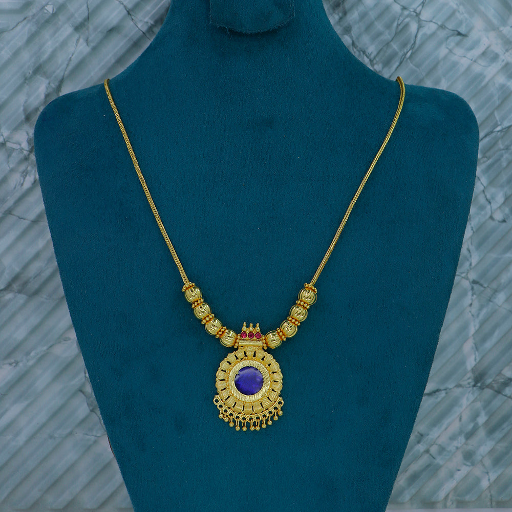 Mahavir Gold Plated Austrian Stone And Pota Pearl Necklace (Pack of 6)