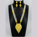 Mahavir Gold Plated Pearls Necklace Set