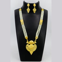 Mahavir Gold Plated Pearls Necklace Set