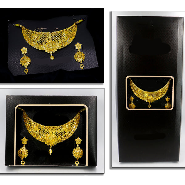 Mahavir Gold Plated Choker Necklace Set