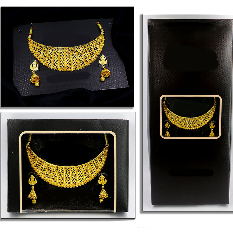 Mahavir Gold Plated Choker Necklace Set