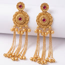 Wearhouse Fashion Elegant Pota Stone And Pearl Kashmiri Dangler Earrings