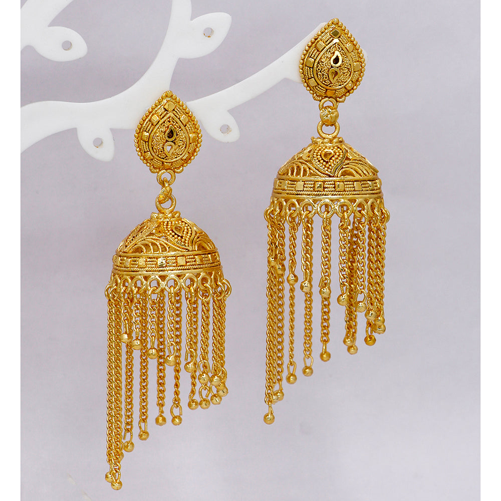 Mahavir DIY Gold Plated Traditional Jhumki Earrings (Pack of 24)
