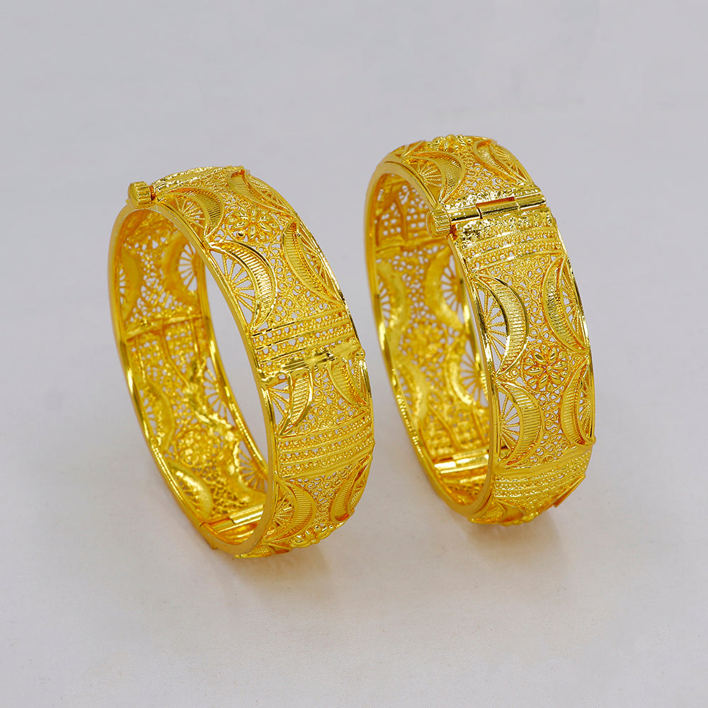 Mahavir Dye Gold Plated Designer Openable Bangles Set  (Pack of 12)