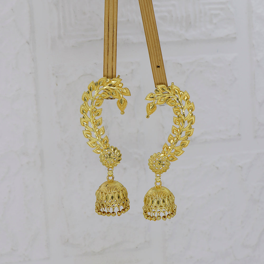 Mahavir DYE Gold Plated Premium Earcuff Jhumki Earrings (Pack of 6)