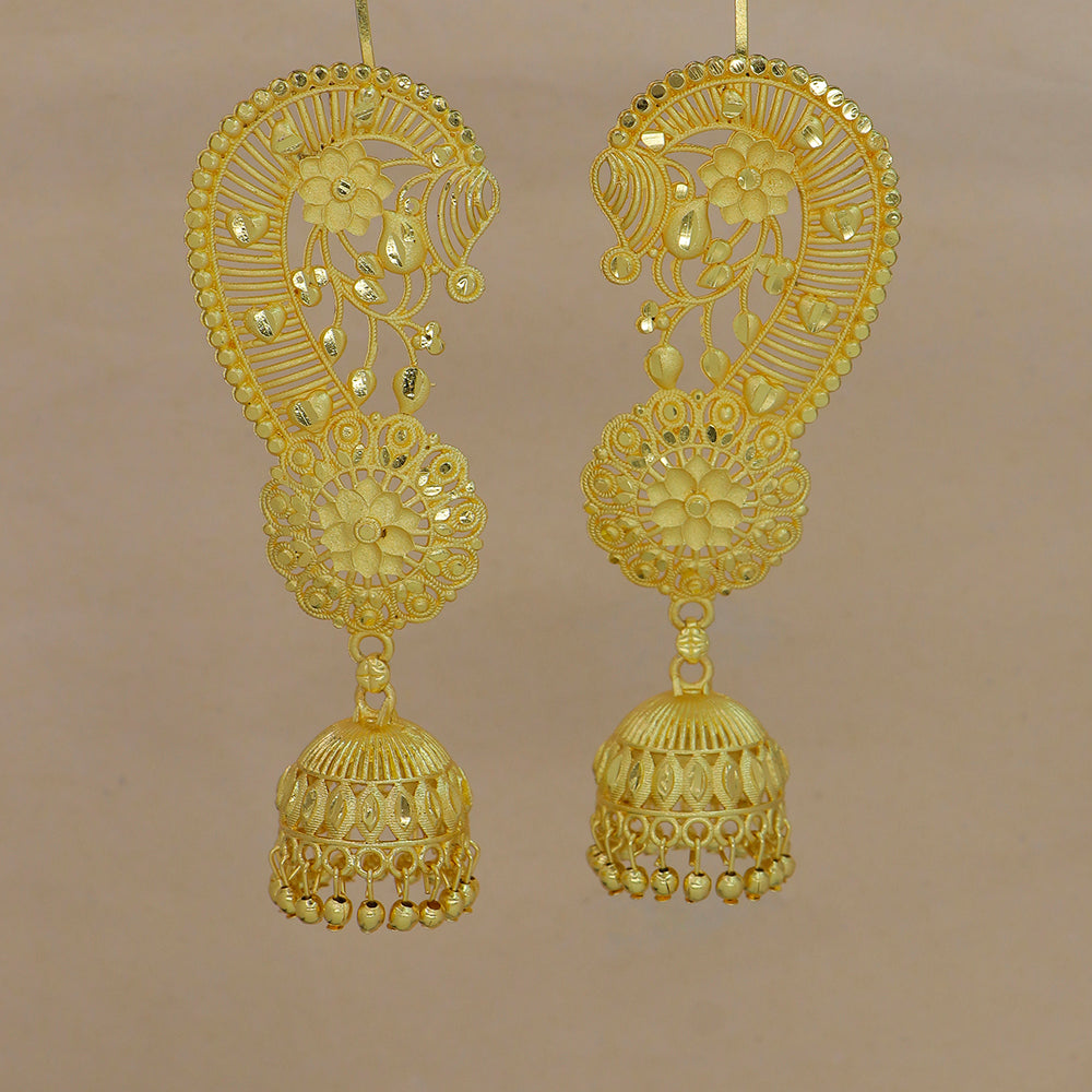 Mahavir DYE Gold Plated Premium Earcuff Jhumki Earrings (Pack of 6)
