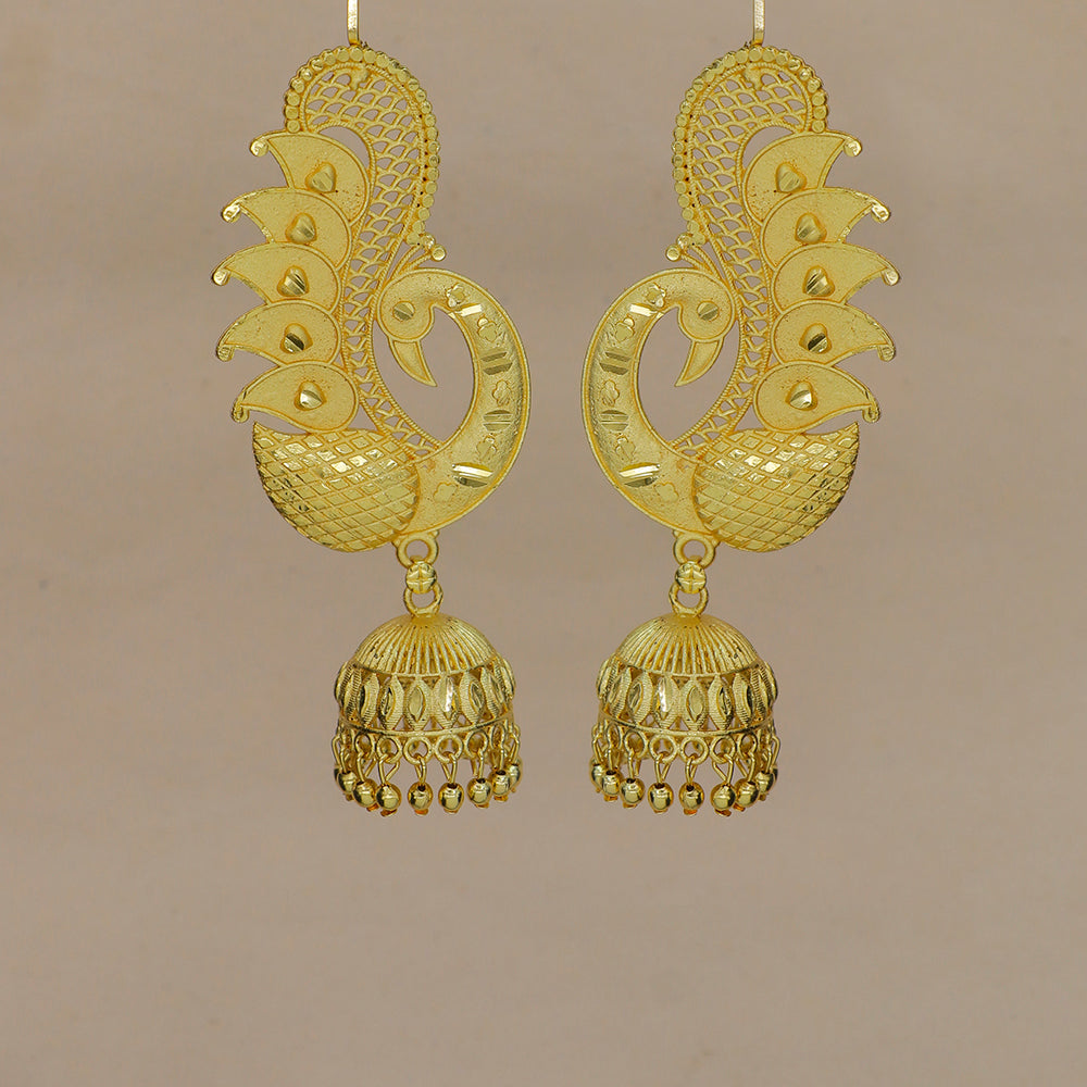 Mahavir DYE Gold Plated Premium Earcuff Jhumki Earrings (Pack of 6)