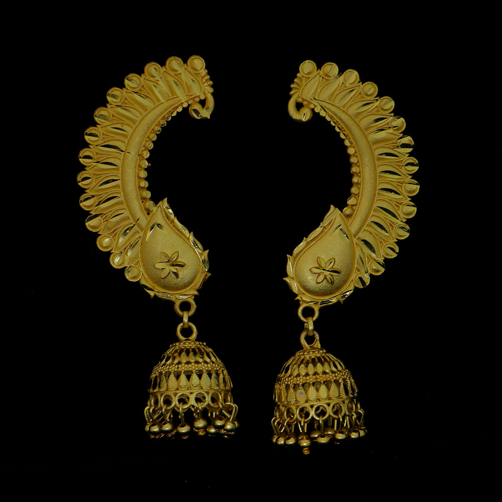 Mahavir DYE Gold Plated Premium Earcuff Jhumki Earrings (Pack of 6)