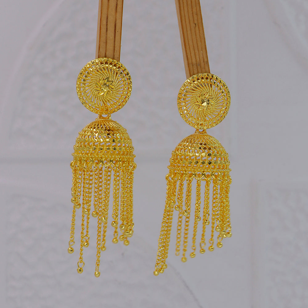 Mahavir DYE Gold Plated Premium Jhumki Earrings (Pack of 6)