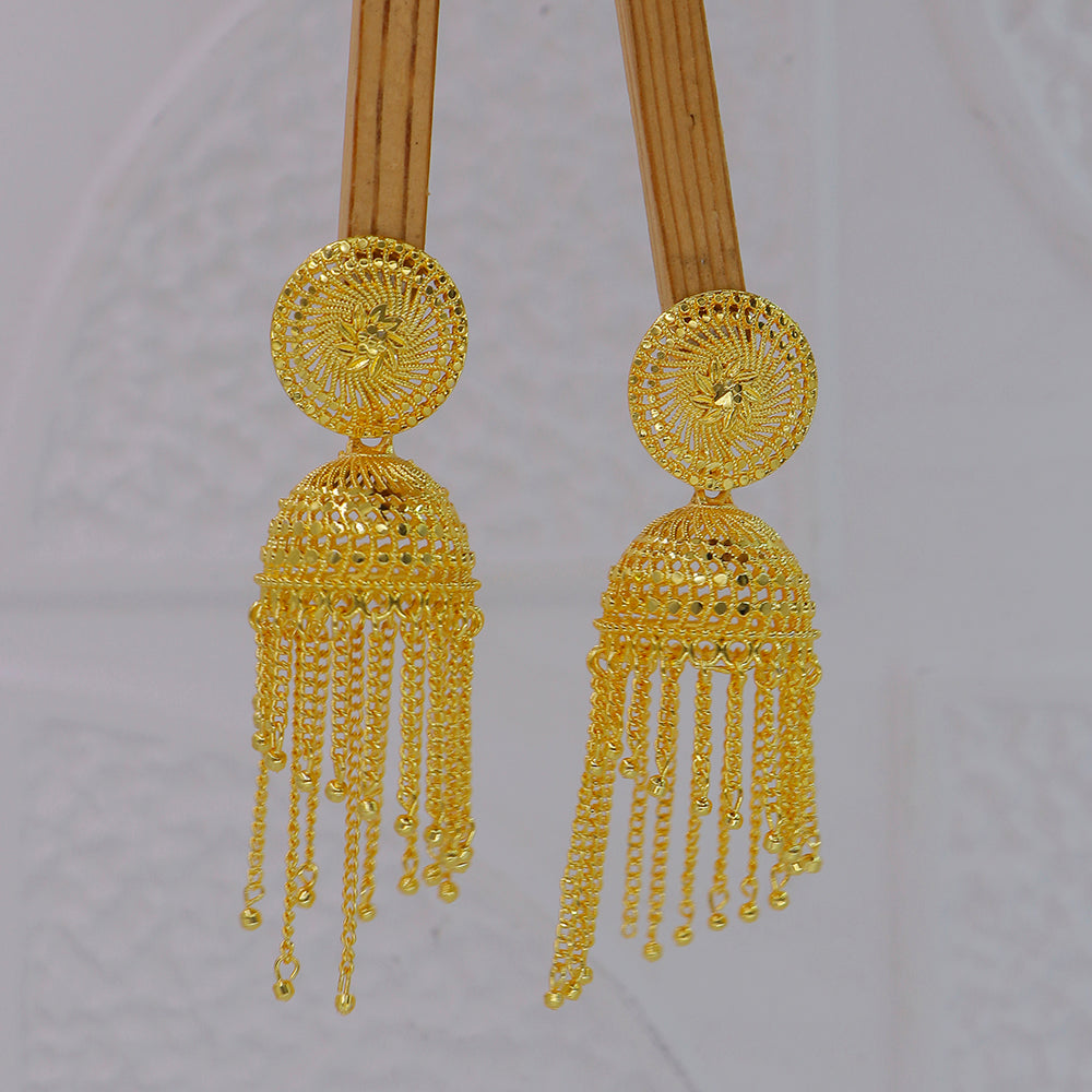 Mahavir DIY Gold Plated Traditional Jhumki Earrings (Pack of 12)