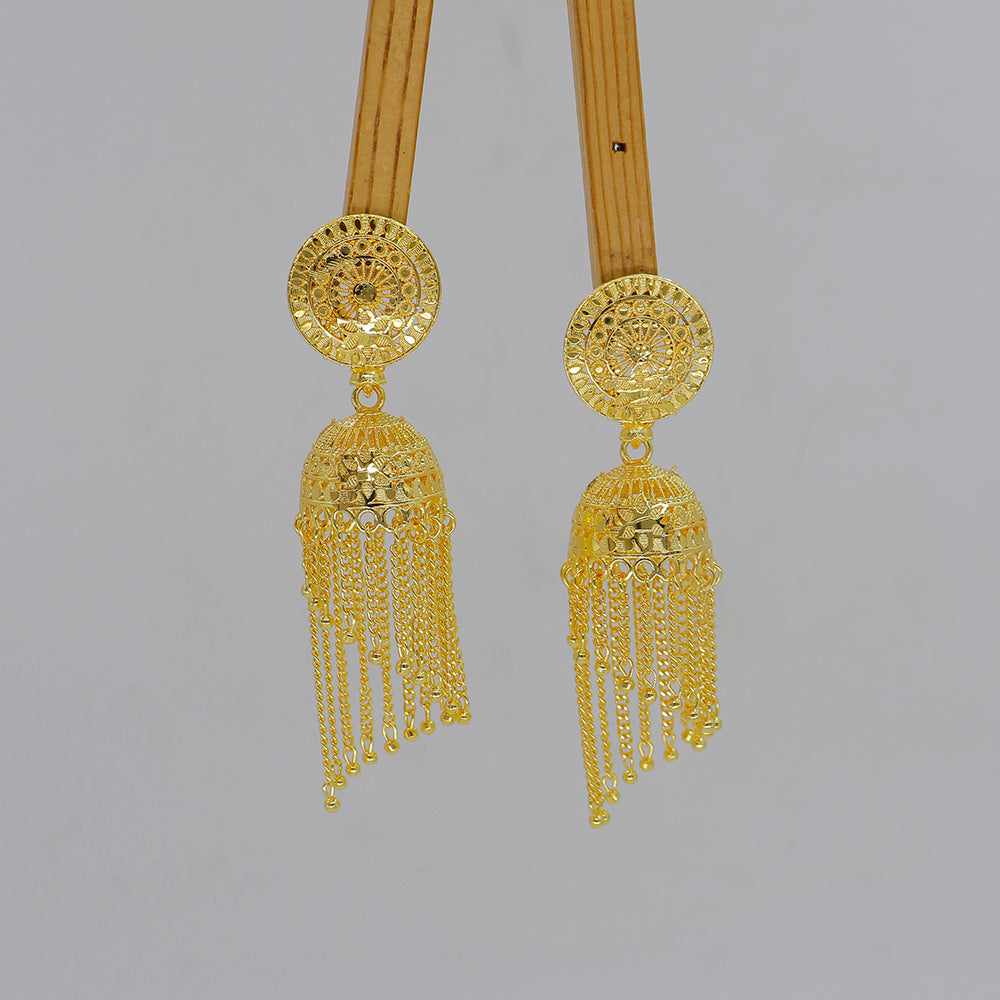 Mahavir DYE Gold Plated Premium Jhumki Earrings  (Pack of 6)