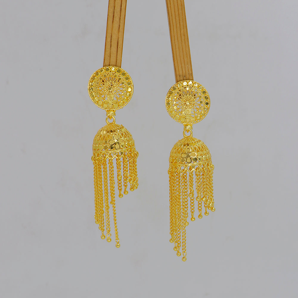 Mahavir DYE Gold Plated Premium Jhumki Earrings (Pack of 6)