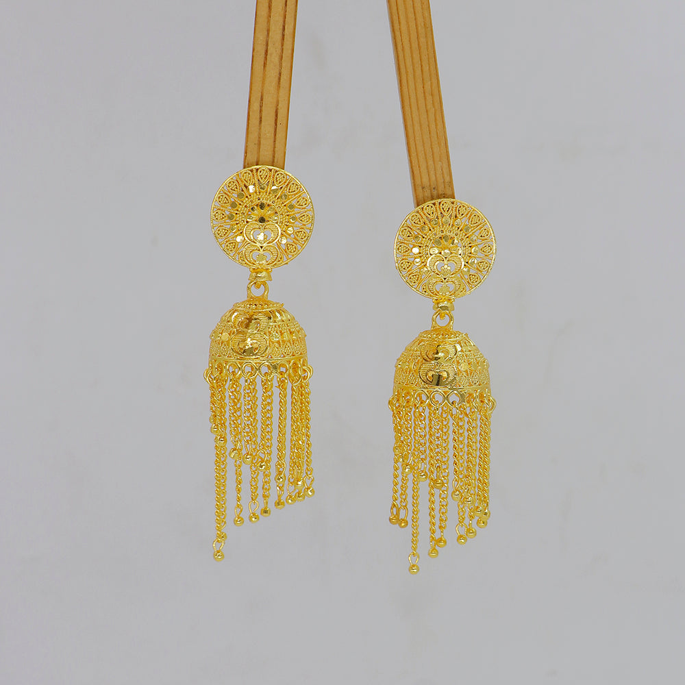 Mahavir DYE Gold Plated Premium Jhumki Earrings (Pack of 6)