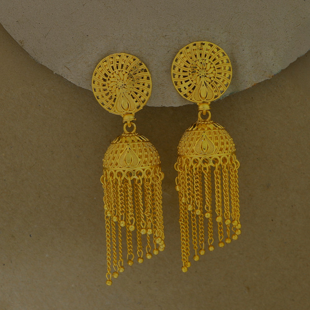 Mahavir DYE Gold Plated Premium Jhumki Earrings (Pack of 6)