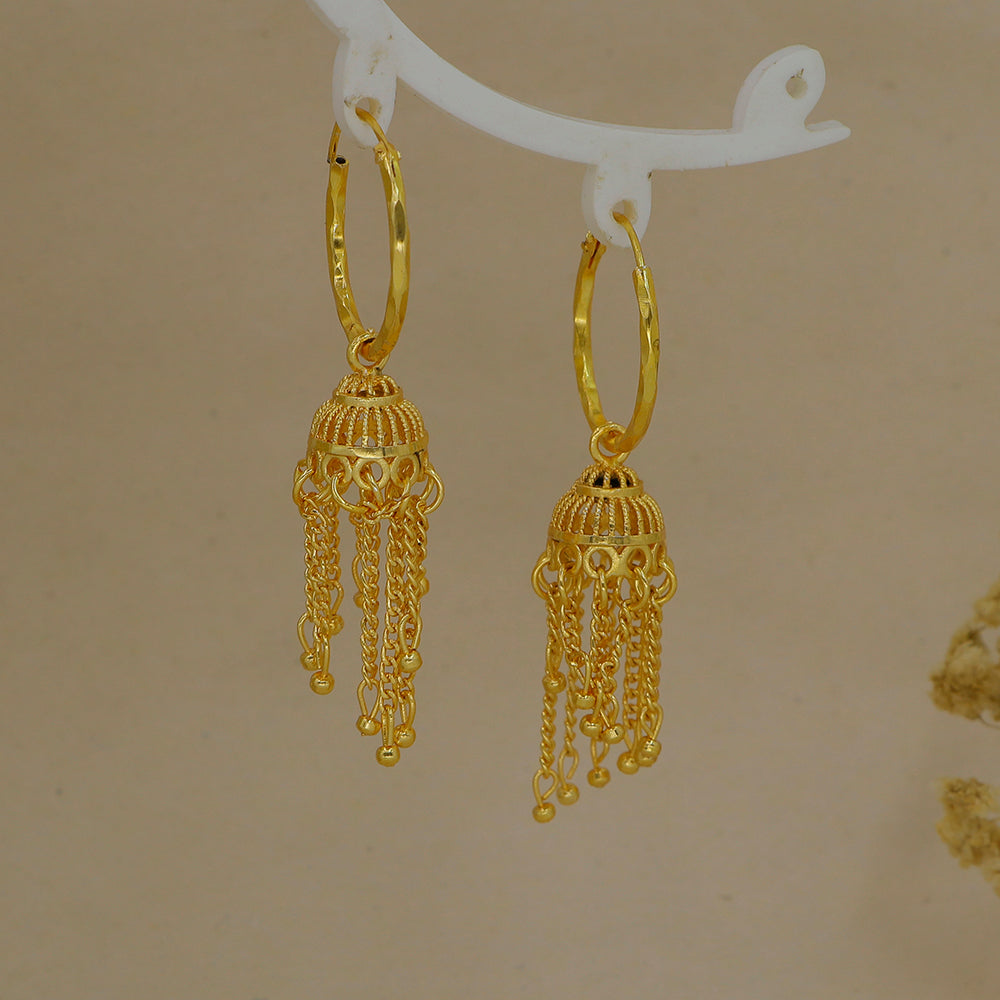 Mahavir DYE Gold Plated Premium Jhumki Earrings (Pack of 6)