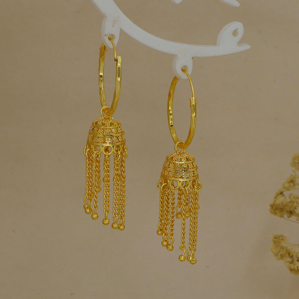 Mahavir DYE Gold Plated Premium Jhumki Earrings (Pack of 6)