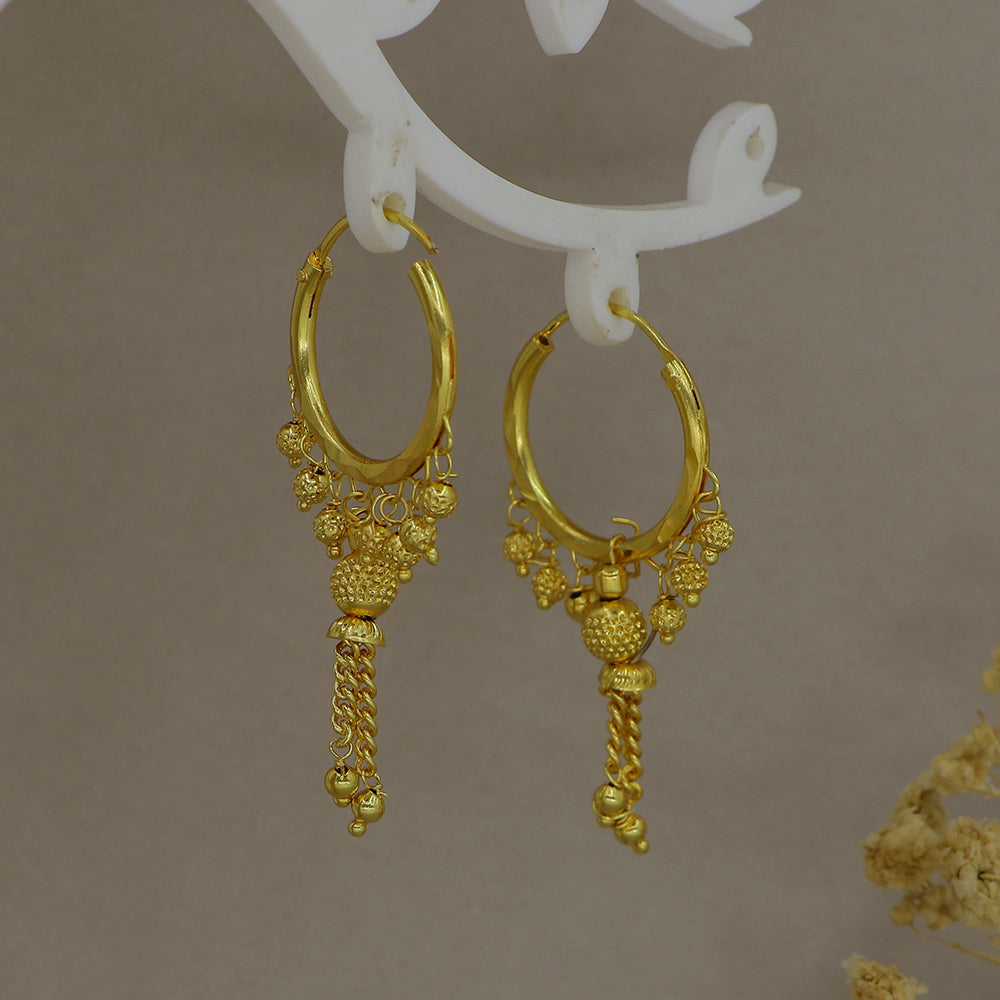 Mahavir DYE Gold Plated Premium Bali Earrings