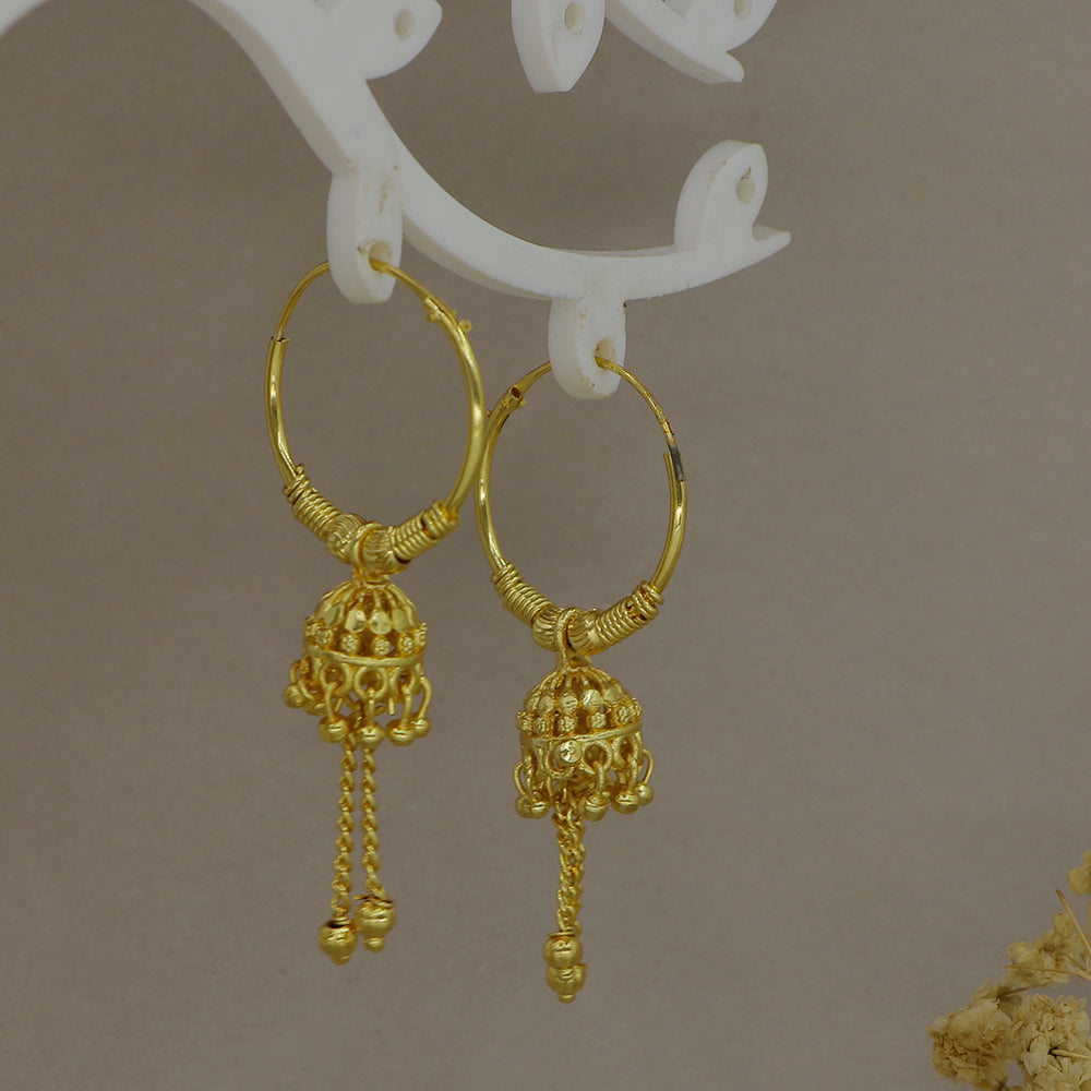Mahavir DYE Gold Plated Premium Jhumki Earrings (Pack of 6)