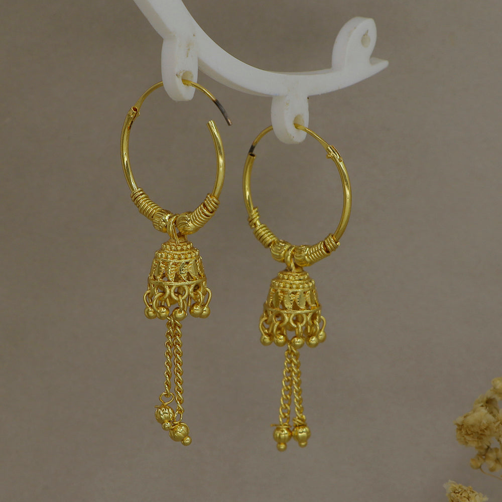 Mahavir DYE Gold Plated Premium Jhumki Earrings (Pack of 6)