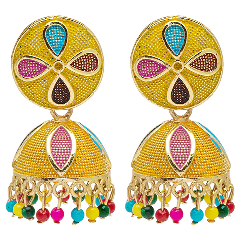 Mahavir Gold Plated Jhumki Earrings