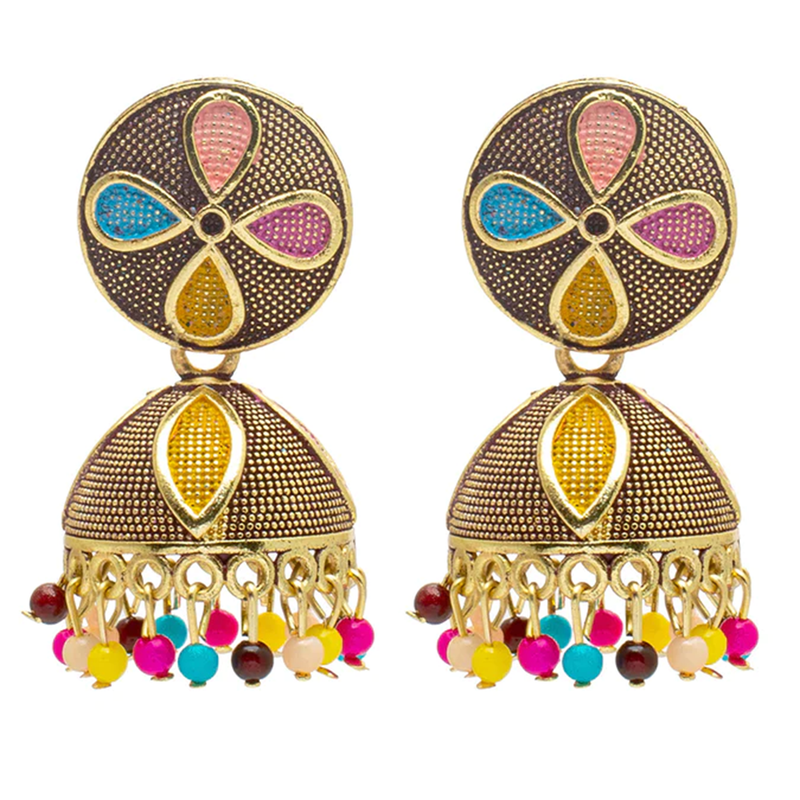 Mahavir Gold Plated Jhumki Earrings