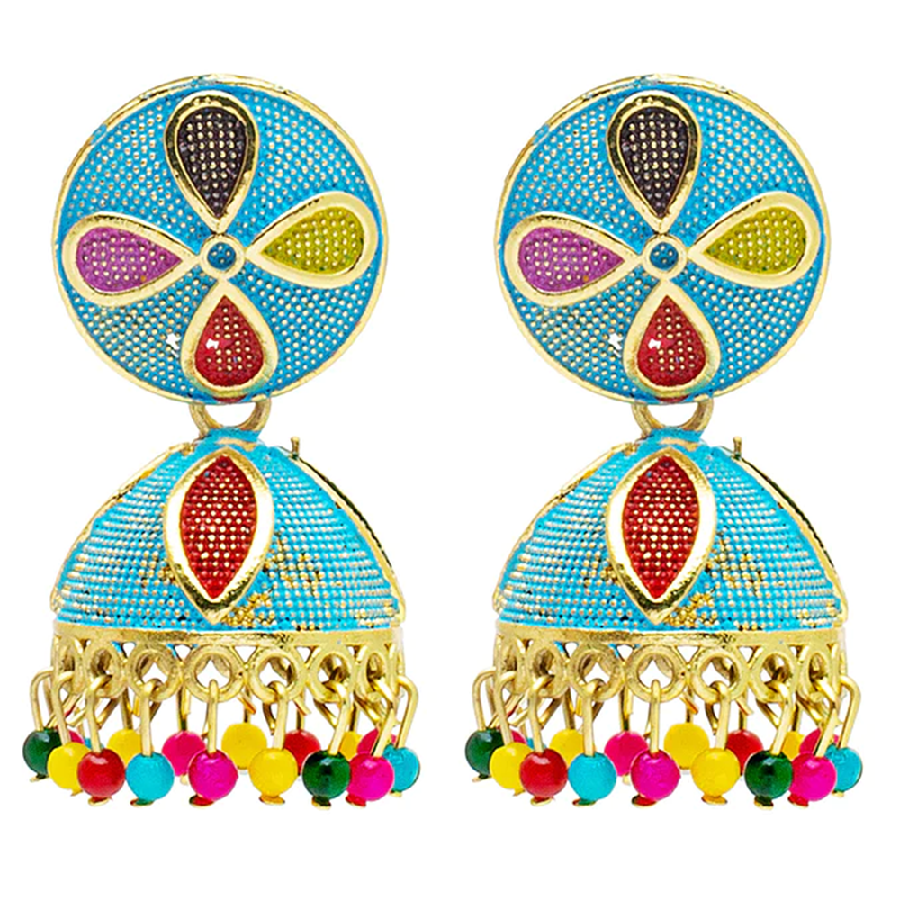 Mahavir Gold Plated Jhumki Earrings