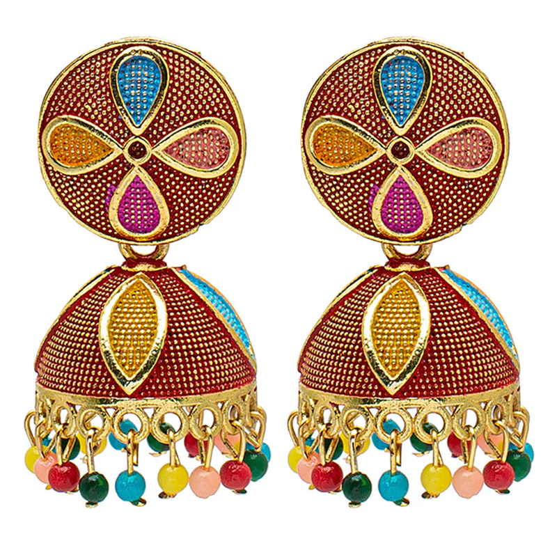 Mahavir Gold Plated Jhumki Earrings