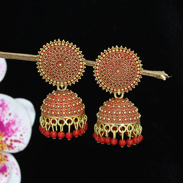 Mahavir Gold Plated Meenakari Jhumki Earrings (Piece 1 Only)
