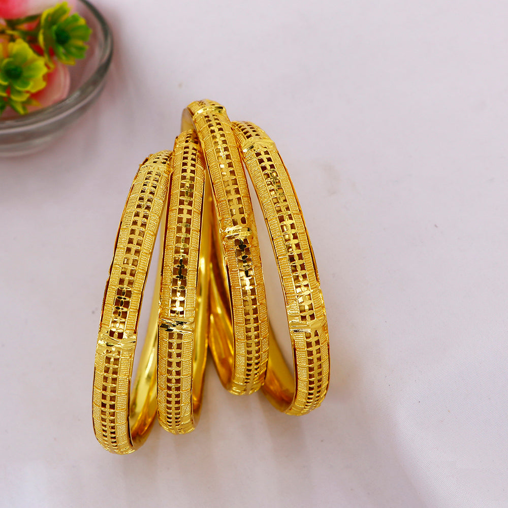Mahavir Elegant Gold Plated Traditional Bangles Set