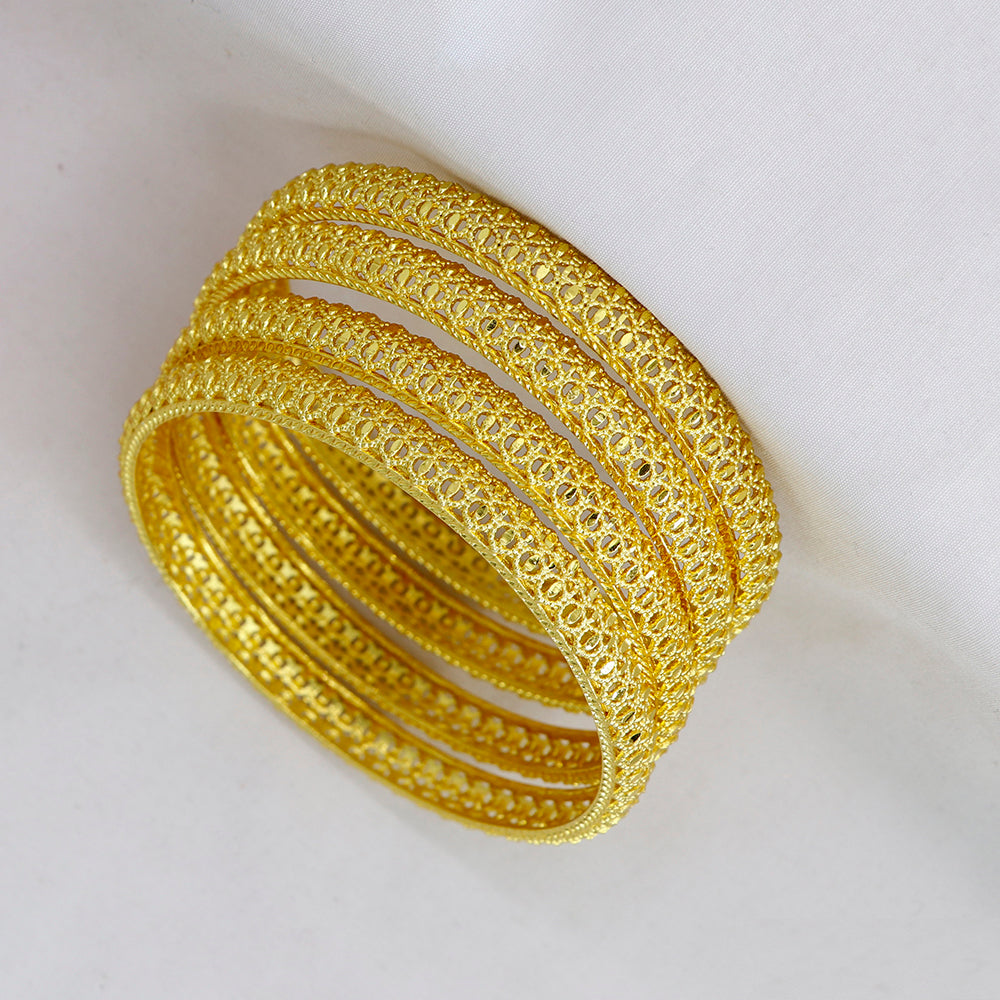 Mahavir Elegant Gold Plated Traditional Bangles Set
