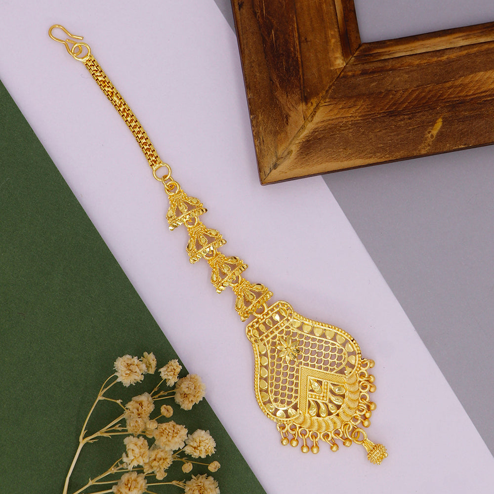Mahavir Dye Gold Plated Maangtikka