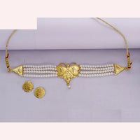 Mahavir Classic Forming Look Pearl Choker Necklace Set