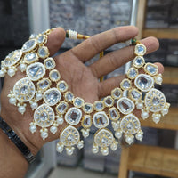 FS Collection Gold Plated Crystal Stone Necklace Set
