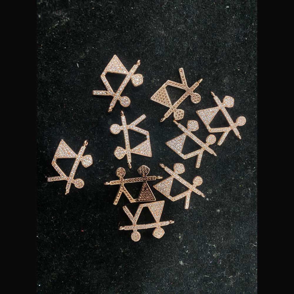 Mahavir Gold Plated Sparkling Austrian Stones Charm